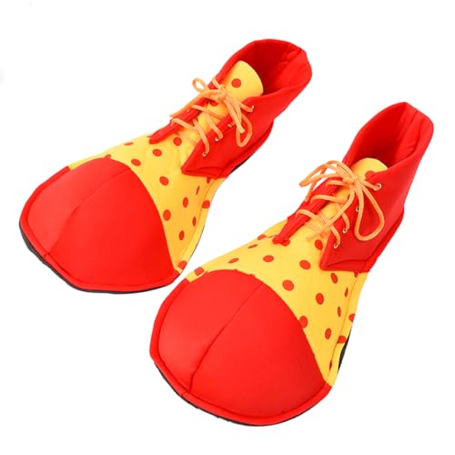 Alnicov Sapatos de palhaço suprimentos para disfarces de palhaço sapatos de palhaço grandes para festa de Halloween acessórios de vestir de palhaço acessórios para disfarces de cosplay