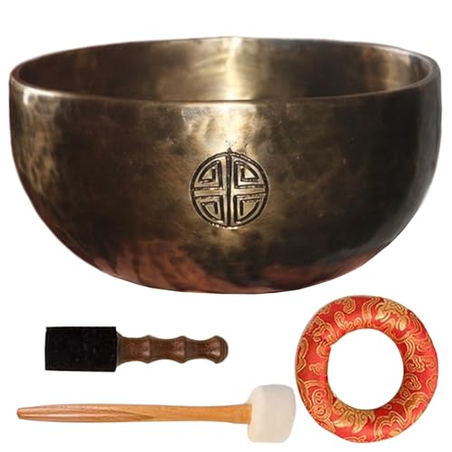Bol tibétain en cuivre de 6 pouces avec son maillet et coussin pour le yoga