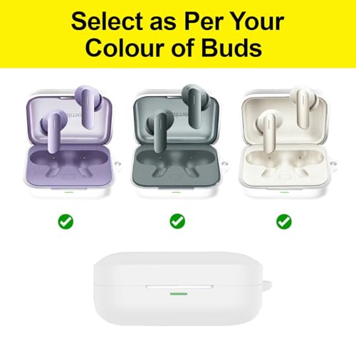 Image of Soft Silicone Case Cover Compatible for Realme Buds Air 7 | 7 Pro -White.