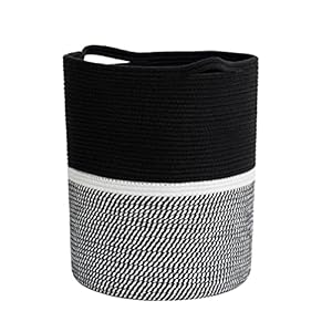 INDRESSME Large Cotton Rope Basket 14.2 x 13.4 x 16.2 inches Baby Laundry Toy Basket Storage Kids Tall Woven Basket…