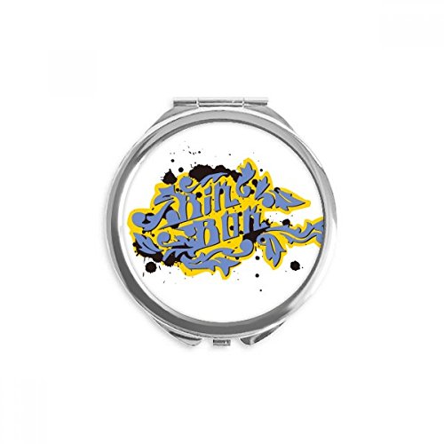Miroir de poche rock and roll hip-hop rond multicolore pour maquillage nomade fait main
