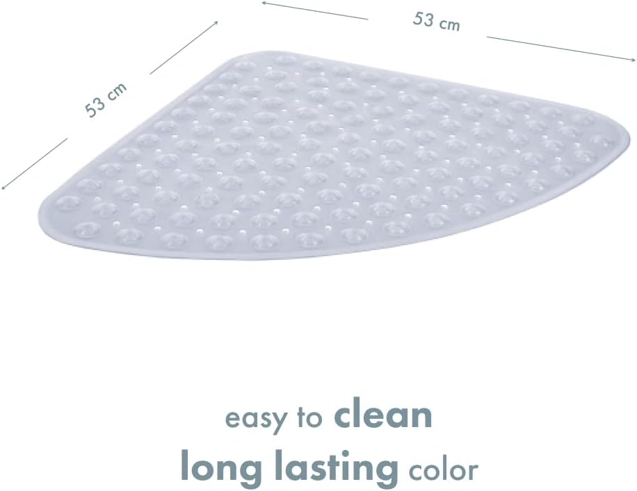 Clear Curved Non-Slip Rubber Bath Mat for Kids