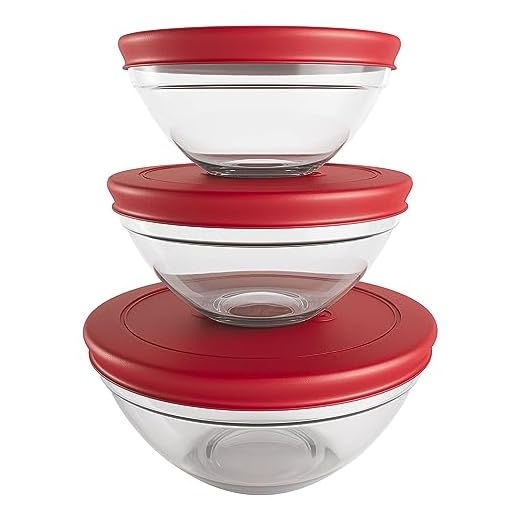 Conjunto com 3 Potes de Vidro Redondos com Tampa Plástica vermelha, VDR7093-VM, Euro Home