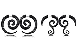 2-10 Pcs Graceful Tribal Spiral Fake Gauges Acrylic Ear Tapers Fake plugs Horn Stud Earrings Bohemian Ear Jewelry for Women Men