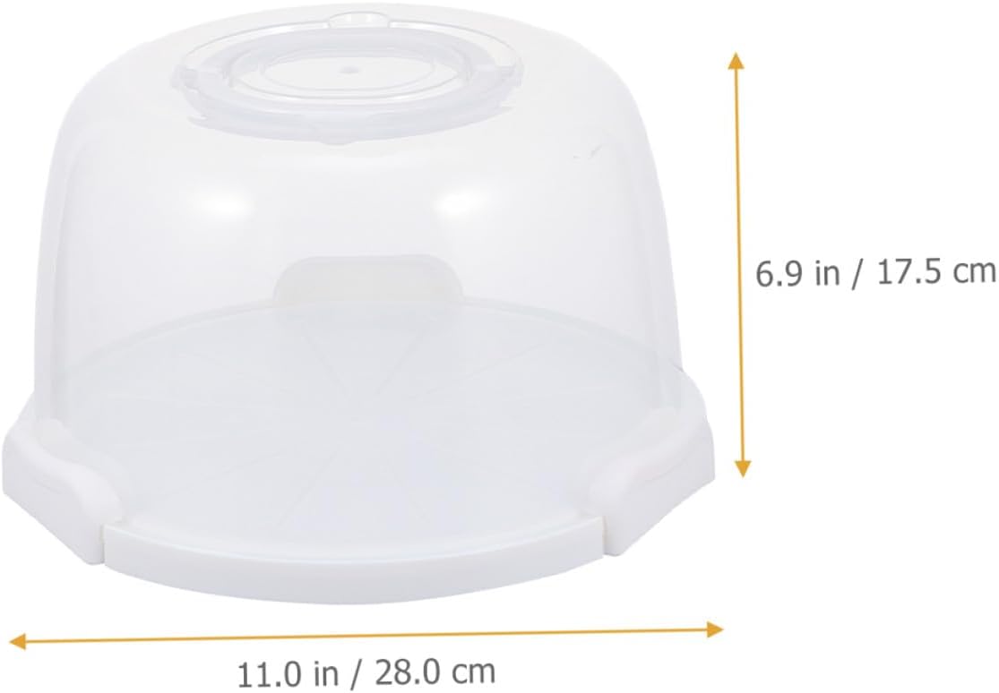 Reusable 8-inch White Tall Portable Cake Carrier Cake Box with Handle Bakery Container for Birthday Packing and Transport