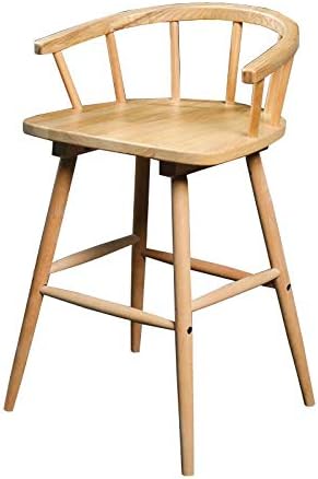 BAR STOOL Solid Wood Round Foot European Back Bar Chair Creative Bar Chair Front Chair