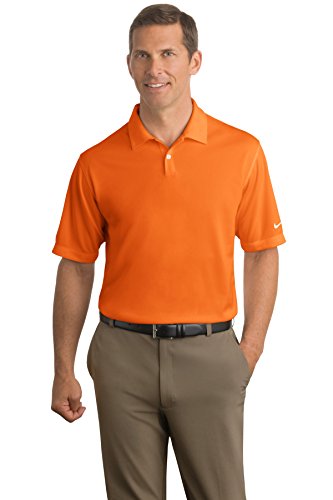 Nike Men's Dri-Fit Pebble Textured Golf Polo (Large, Orange)