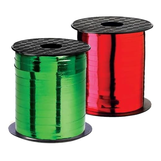 Curly Ribbon Christmas Ribbons Curling Ribbon Holiday Clearance Thin Metallic Red & Green Set Crimped Iridescent for Gift Wrap, Holiday Party Decoration, Gift Wrapping Presents Holidays