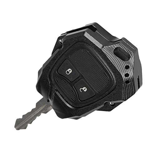 JeCar Funda para Llavero de aleación de Aluminio, Accesorios de protección para Llave de Jeep Wrangler JK JKU 2008 2017, Negro, Mediano