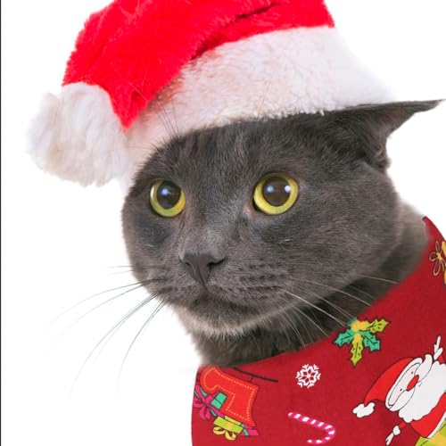 2Pcs Christmas Dog Bandanas,Christmas Pets Scarf Xmas Dog Costume Accessories Adjustable Dog Bandana Triangle Washable Cat Bandana for Small Medium Large Dogs Cats Costume Accessories Gift - Image 6