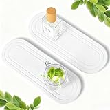 2PCS Water Absorbing Stone Tray, Fast Drying Diatomite Stone Sink Tray, Water Absorbent Diatomite Coasters, Stones Soap Trays for Kitchen Sink, Bathroom Counter Hand Soap Dish & Holders