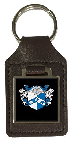 Porte-clés en cuir marron et blason Allen, le cadeau de famille idéal