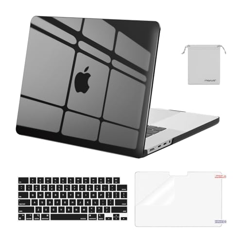 Image of MOSISO Compatible with MacBook Pro 16 inch Case 2025 2024 2023 2022 2021 M4 M3 M2 M1 A3403 A3186 A2991 A2780 A2485 Pro Max, Plastic Hard Shell&Keyboard Cover&Screen Film&Storage Bag, Crystal Black
