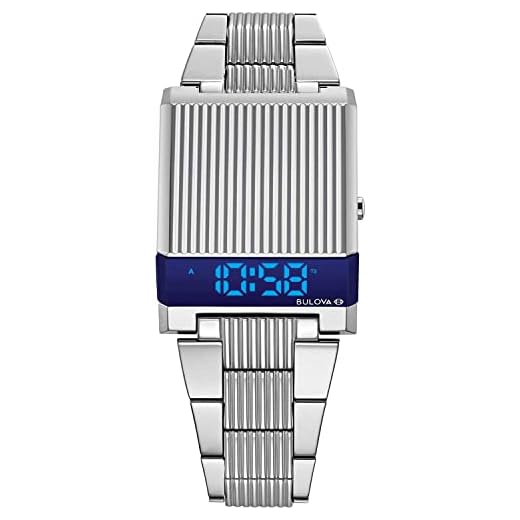 Bulova Reloj Digital para Hombres de Cuarzo con Correa en Acero Inoxidable 96C139