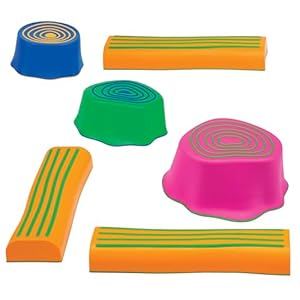 edxeducation Step-a-Trail – 6 Piece Backyard Obstacle Course for Kids – Indoor and Outdoor – Build Coordination and Confidence – Physical and Sensory Play