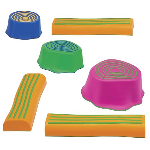 edxeducation Step-a-Trail | 6 Piece Backyard Obstacle Course for Kids | Indoor and Outdoor | Build Coordination and Confidence | Physical and Sensory Play