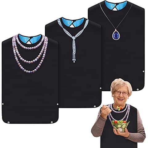 WENYA Waterproof Adult Bibs with Crumb Catcher Cover