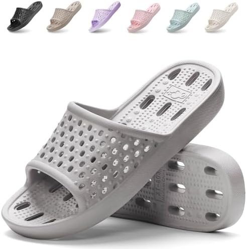 Xomiboe Shower Shoes Quick Drying Non-Slip Comfortable Men Women House Slippers