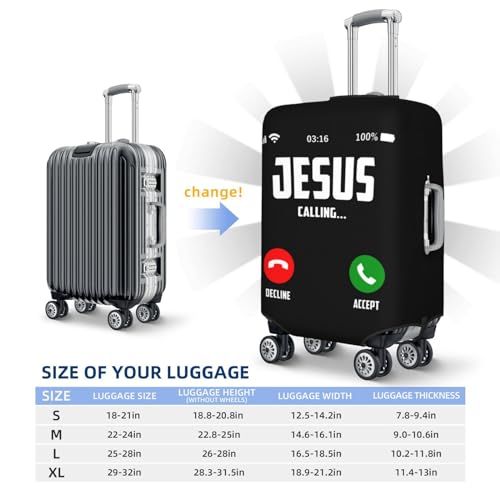 Rqwaaed Jesus Is Calling Protect Your Luggage in Style with Our Suitcase Cover - Ideal for Travelers and Business Trips! Large3