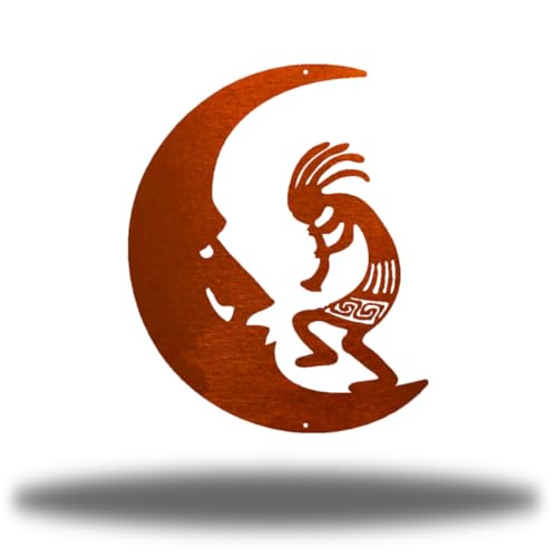 Riverside Designs Kokopelli Wall Art Steel Outdoor Decor | Heavy-Duty and Waterproof | Made in USA (Copper, 12" L x 9.5" W)