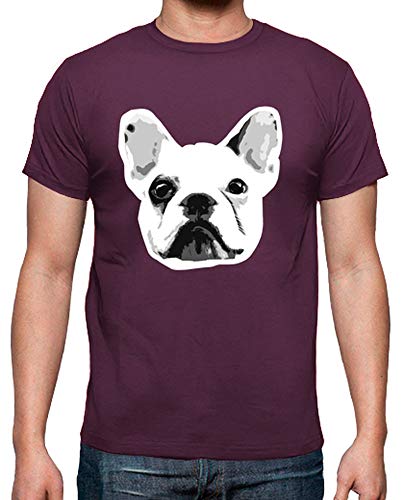 latostadora - Camiseta Bulldog Frances para Hombre Burdeos S