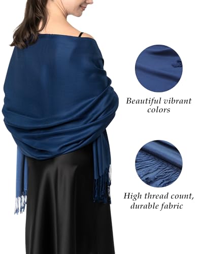 Achillea Soft Silky Pashmina Scarf for Women – Shawl Wrap for Evening Dresses, Bridesmaids, Weddings & Everyday Wear