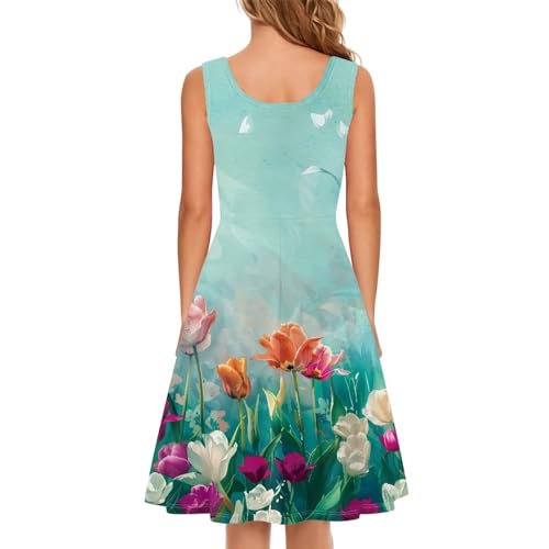 Image of TOADDITDO Womens Summer Sleeveless Tank Dress with 2 Side Pockets XS-4XL Plus Size