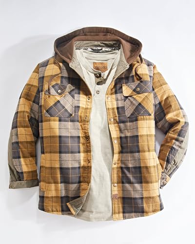 Venado Men's Reflex Quilt Lined Flannel Shirt Jacket with Hood - Reflective Winter Coat for Men4
