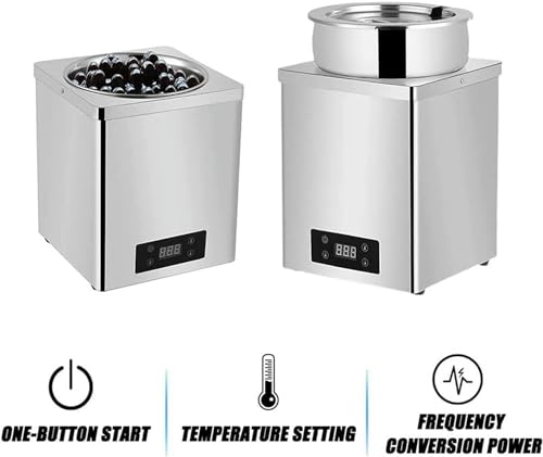 Kommerzieller automatischer Perlentopf, 3/7 l Sushi-Reis-Isolierfass, brauner Zuckerperlen-Isoliertopf mit 30–100 °C Temperaturregelung, Wärmeerhaltungsperlen, Haferbrei, Taro-Bäll