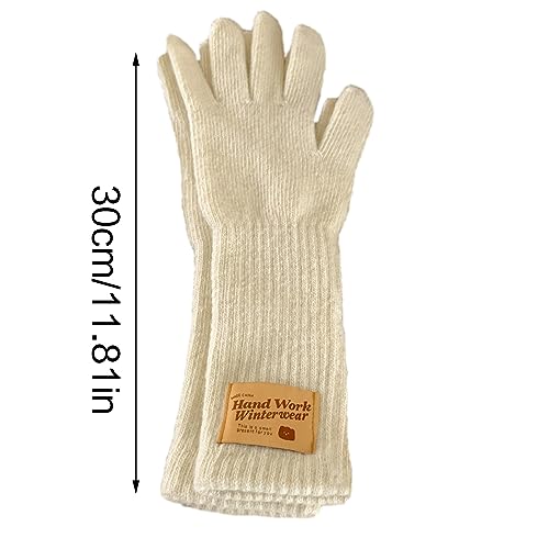 Knitted Candy Color Gloves Winter Full Finger Mittens Stretchy Warm Gloves With Lengthen Wrist Cuffs For Girls Teens3