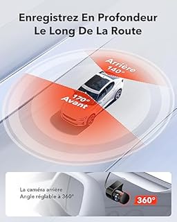 REDTIGER 4K Dashcam Voiture,STARVIS 2,Écran IPS 3,18 Pouces,Carte 128 Go Incluse, WiFi 5,8 GHz,GPS,Vision Nocturne,Grand Angle 170° WDR,Moniteur de Stationnement,Prend en Charge Jusqu'à 256 Go (F7NP)