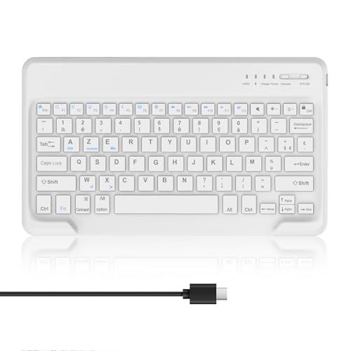 AVNICUD Clavier Bluetooth pour Tablette iOS/Android/Windows, Clavier sans Fil Léger Fin Keyboard pour iPad Air 13/Pro 12.9, Samsung Galaxy/Xiaomi/Redmi Pad,...