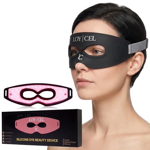 LOY | CEL Under Eye Red Light Therapy Device, Silicone LED Eye Patch, 7 Light Therapy Modes for Dark Circles, Puffy Eyes & Eye Bags, Rechargeable Under Eye Skincare Tool for Daily Eye Care - (Black)