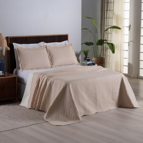 Kit Colcha Cobre Leito 3 Peças Dupla Face Casa Dona 150 fios (Queen, Mad...