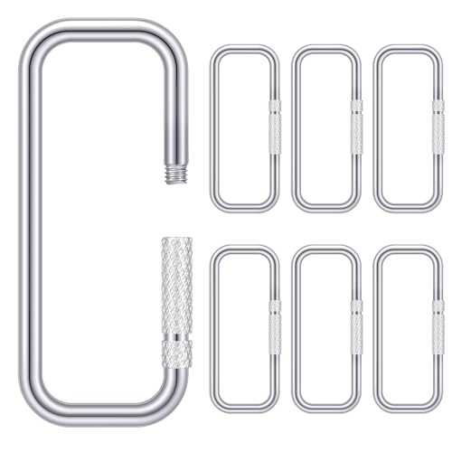 Image of Liliaafar 1.875'' Rectangular Key Ring with Turn Twist Sleeve Closure Screw Lock Clip KeyChain Ring for Key Organizer