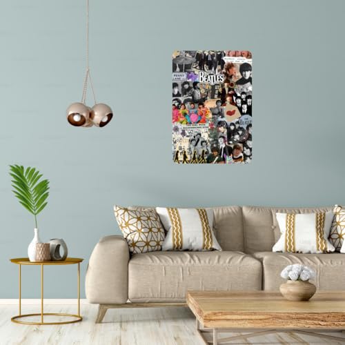Image of Zesta Bathroom Decor Items Washroom Decor Tin Sign | Aesthetic Posters Wall Poster for Bedroom | Magnetic Cafe Decoration Items / Restaurant Decorations Items | Quirky Home Decor Bar Accent (Beatles (3))