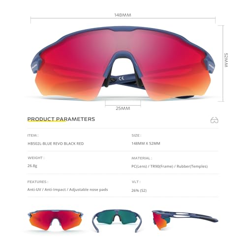 Image of Cycling Glasses, TR90 Unbreakable Frame Polarized Anti-UV400 Sports Sunglasses
