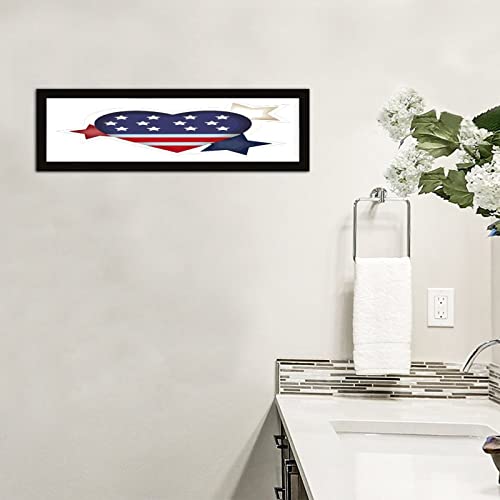 Drapeau américain décoratif en bois cuisine plaque cœur - 6