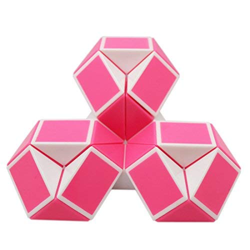 Mipartebo Magic Snake Cube Twist Puzzle 24 Wedges Large Size Twist Fidget Snake Toys Gift Party Favors Game Goodie Bag Fillers For Kids Adults Teens Pink #TOP4