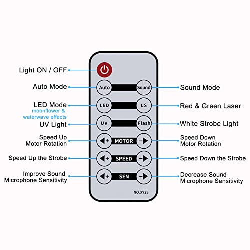 Dj Lights Party Light, Telbum 5-In-1 Dmx512 Led Dj Light Sound Activated, Stage Light Remote Control, Disco Projector Lights With Rgbw Water Wave/Rgb Moonflower/Laser/Led Strobe/Uv Effects Lighting #TOP5