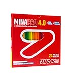 Seven Set Matite Colorate - Scatola da 24 pz - Confezione Pastelli Scuola, Ufficio - MINA 4.0 - Spazio Etichetta Nome