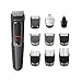 Price comparison product image Philips 10-in-1 All-In-One Trimmer, Series 3000 Grooming Kit for Beard, Hair & Body with 10 Attachments, Including Nose Trimmer, Self-Sharpening Metal Blades, UK 3-Pin Plug - MG3747/33