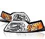 Spec-D Tuning Chrome Housing Clear Lens Headlights Compatible with Ford Mustang 1999-2004 L+R Pair Head Light Lamp Assembly