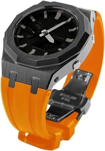 Kit modification GA2100 acier inoxydable et bracelet caoutchouc montre