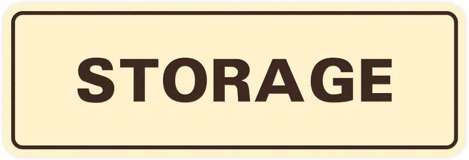 Standard STORAGE Door/Wall Sign - Ivory/Dark Brown - Large (10 Pack)
