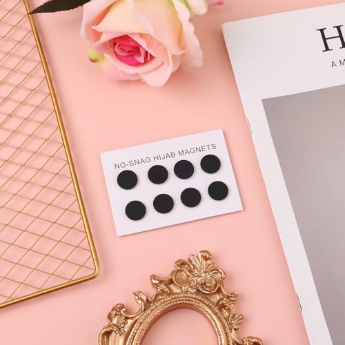 8pcs Hijab Magnetic Pins, 0.55 Inch Strong Magnetic Hijab Pins Multi-Purpose Colorful Magnetic Scarf Clip Magnetic Clasp Pinless Brooch Clip for Women Girls Clothes(Color L), Medium