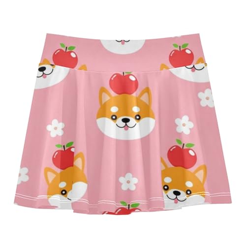 Girls' Shorts Athletic Skorts Tennis Skirts Kids Breathable Butterfly Skirt Cute Shiba Inu Dog Pink 3t