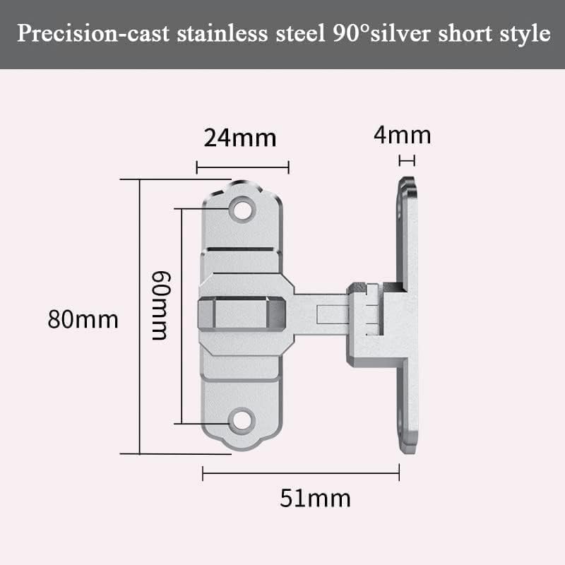 Miniatura 2 de Cerradura de puerta, pestillo de puerta, cerradura de pestillo deslizante, pestillo de acero inoxidable de 90 grados, puerta curva en ángulo recto,