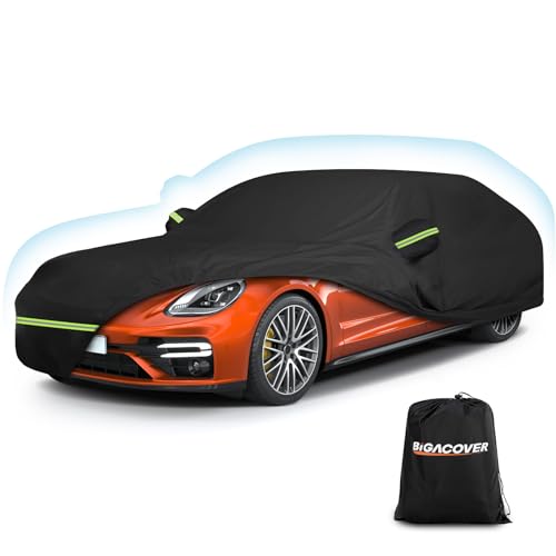 Image of Car Cover for Porsche Panamera 2014-2025 210T Polyester with Cotton Lining | Fits Panamera Sedan Sport Turismo 971 976, Waterproof All-Weather Heavy Duty Windproof Full Cover with Zipper, Storage Bag