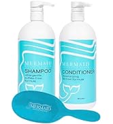 Mermaid Extension Hair Care Shampoo & Conditioner Combo Kit with Brush | Oil Free Gentle Moisturi...